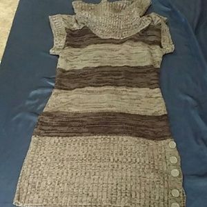 Gray and black knit dress
